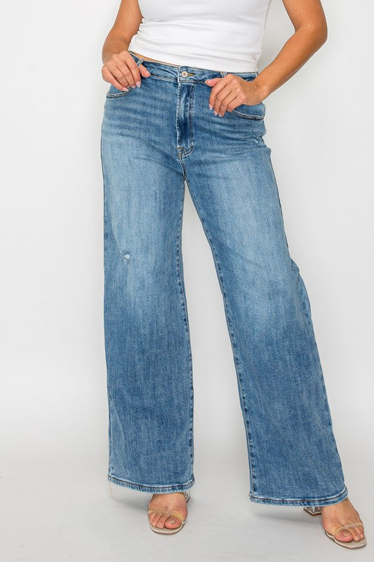 High Rise Wide Leg Jeans with Pockets