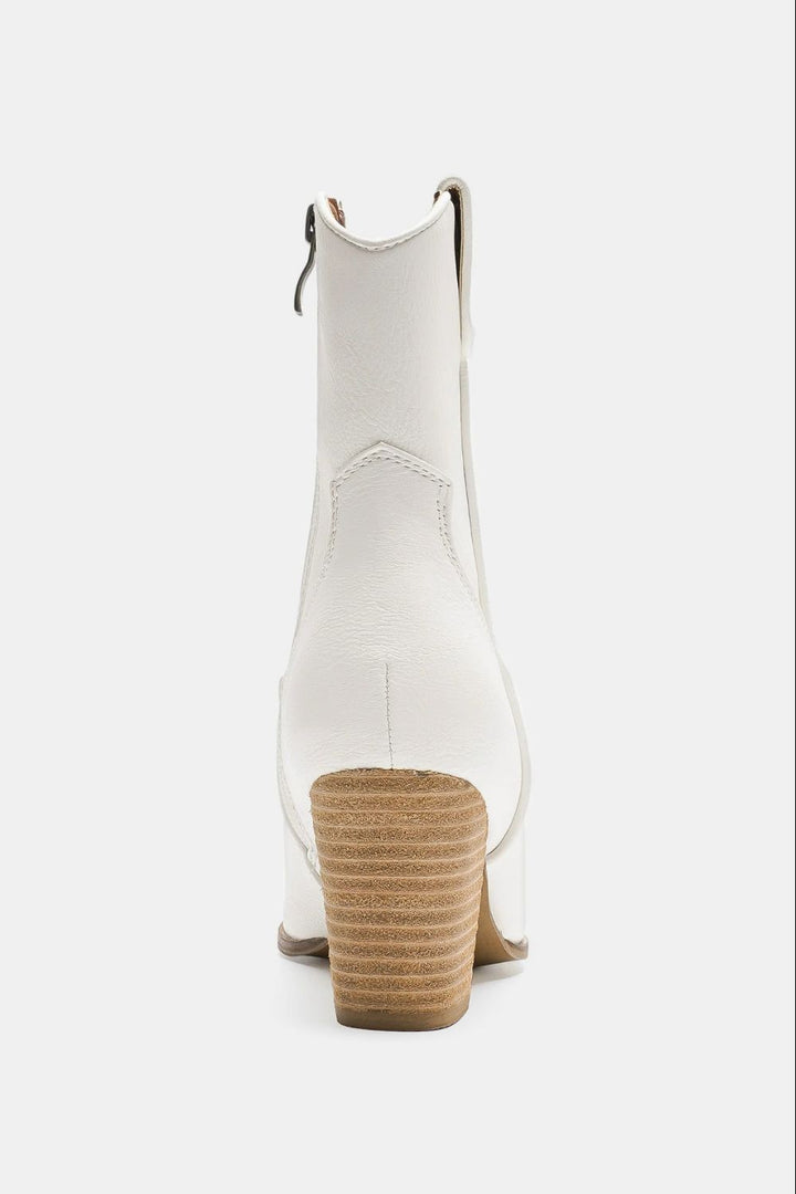 Block Heel Boots with Side Zippers