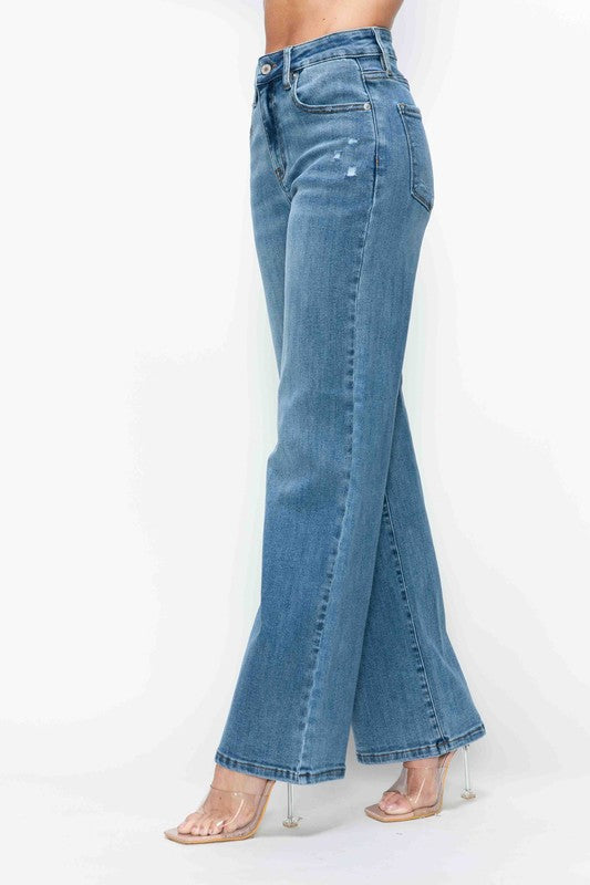 High Rise Wide Leg Jeans with Pockets