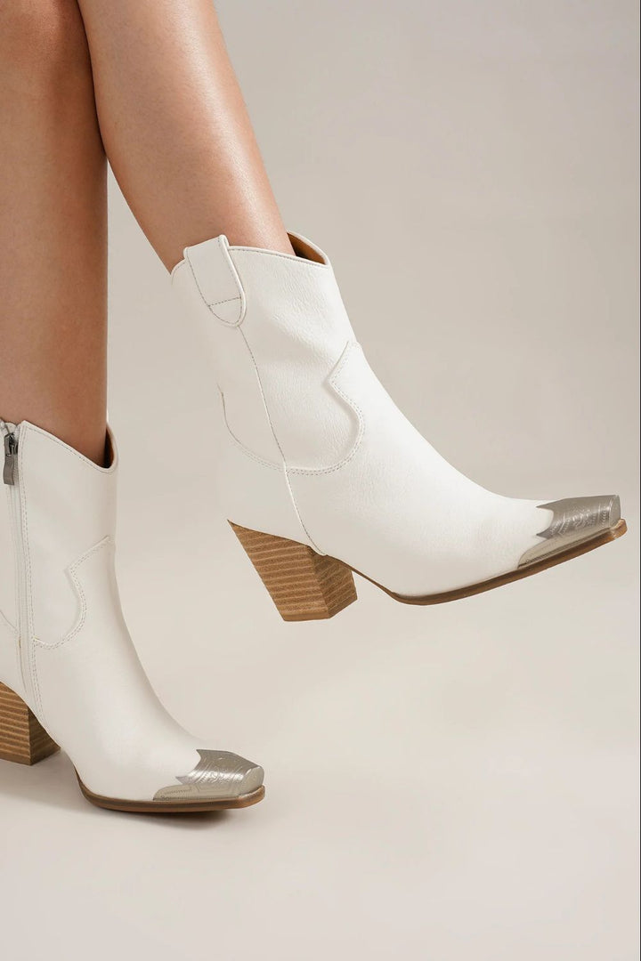 Block Heel Boots with Side Zippers