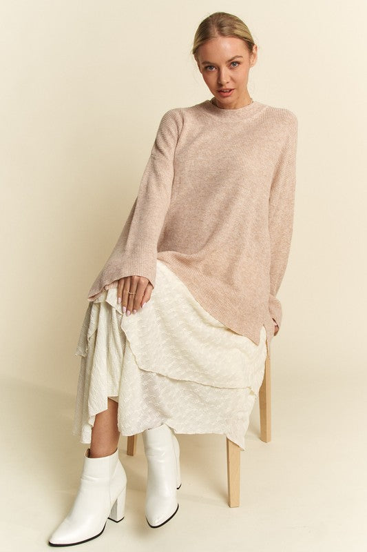 Round Neck Drop Shoulder Sweater