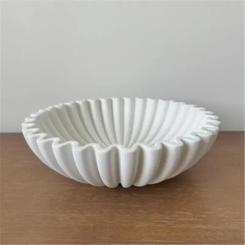 Pleated Ceramic Serving Bowl