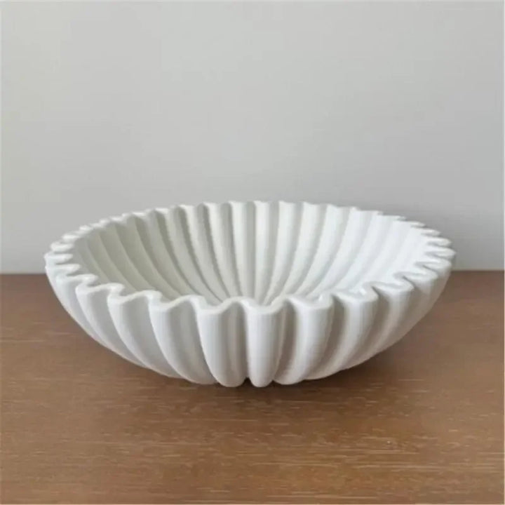 Pleated Ceramic Serving Bowl
