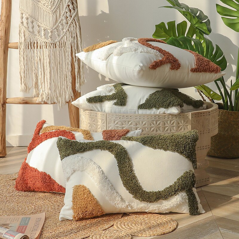 Nordic Abstract Tufted Pillow Covers