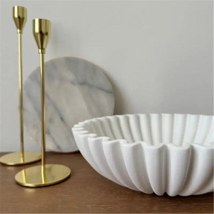 Pleated Ceramic Serving Bowl