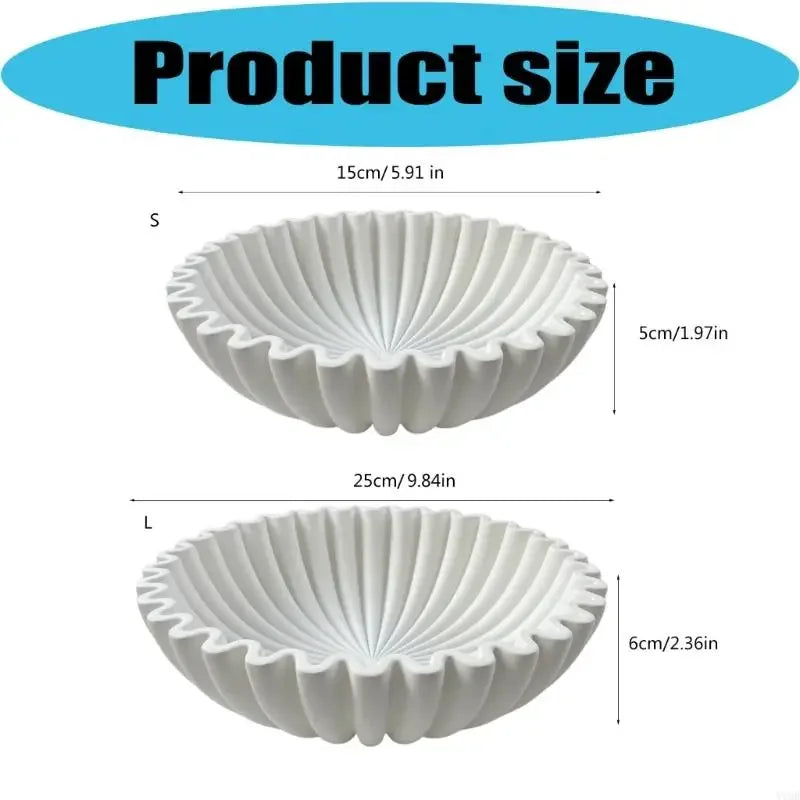 Pleated Ceramic Serving Bowl