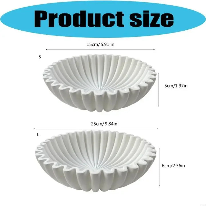 Pleated Ceramic Serving Bowl