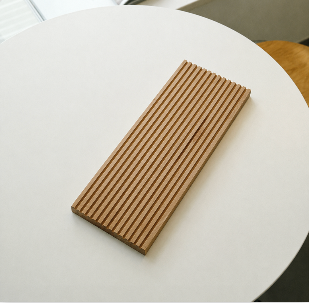 Ribbed Wood Serving Board Set