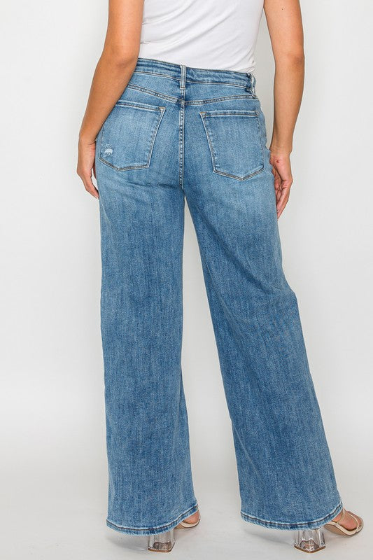 High Rise Wide Leg Jeans with Pockets