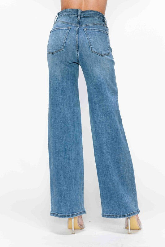 High Rise Wide Leg Jeans with Pockets