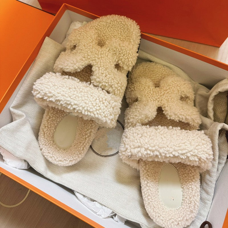 Woolly H slippers