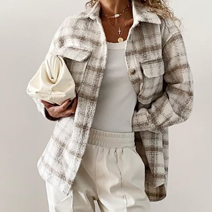 Plaid Khaki Overiszed Jacket