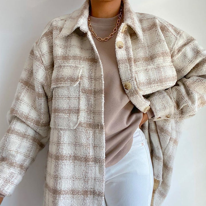 Plaid Khaki Overiszed Jacket