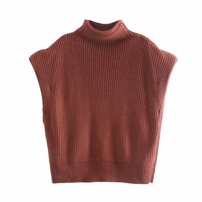 Women Knit Sweater Vest Wide Shoulder