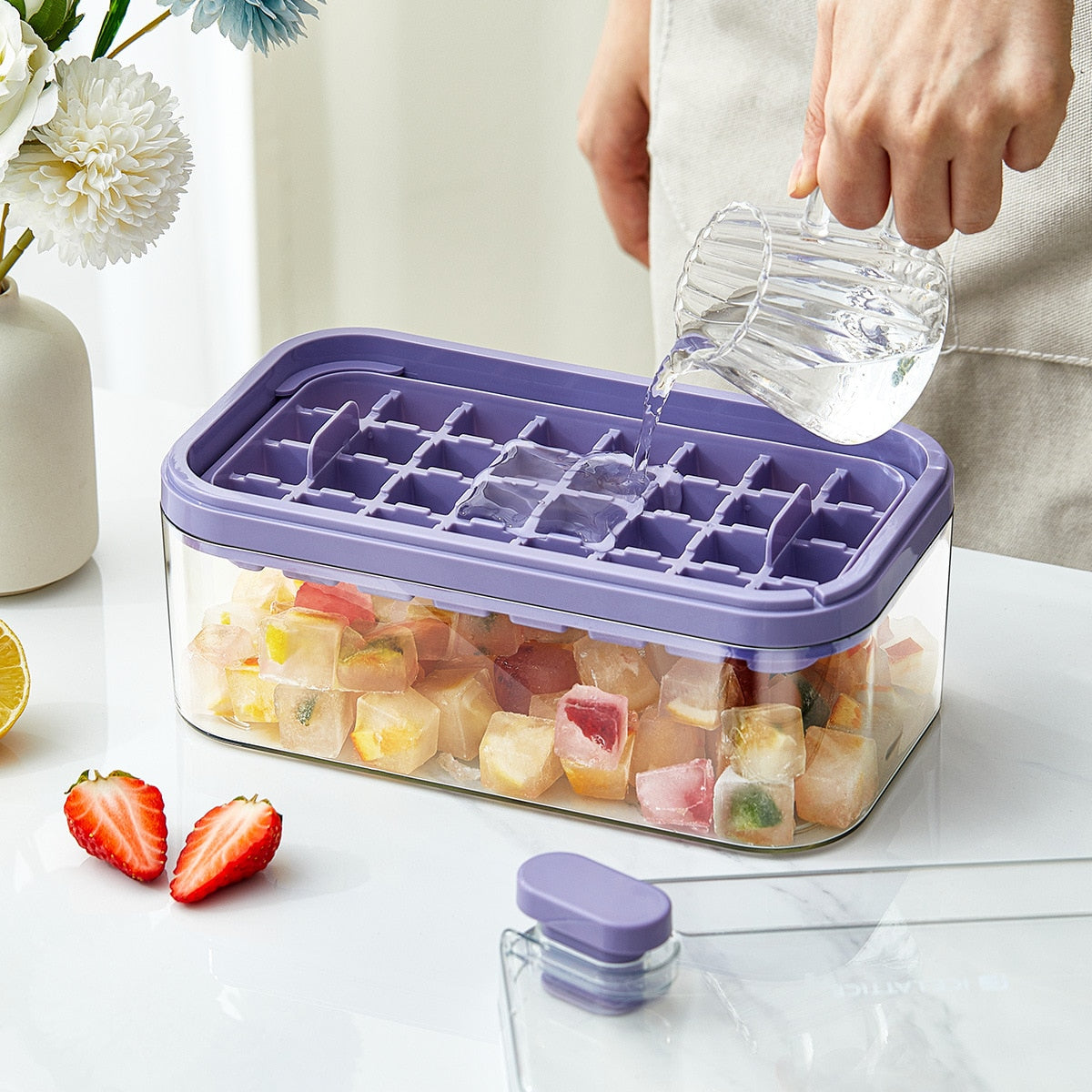 Square Ice Cube Tray with Bin