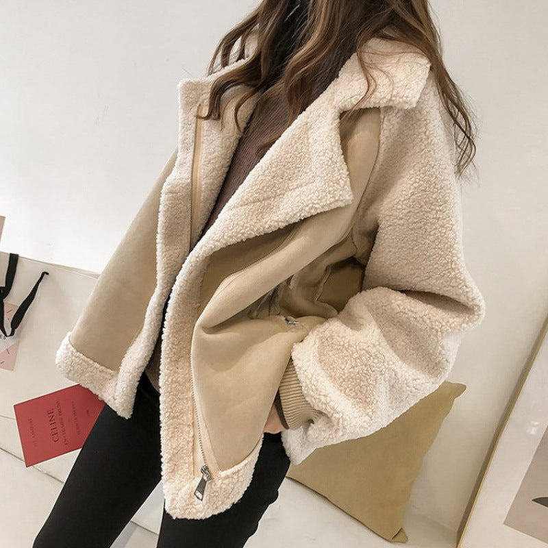 Lapel Warm Bomber Jacket